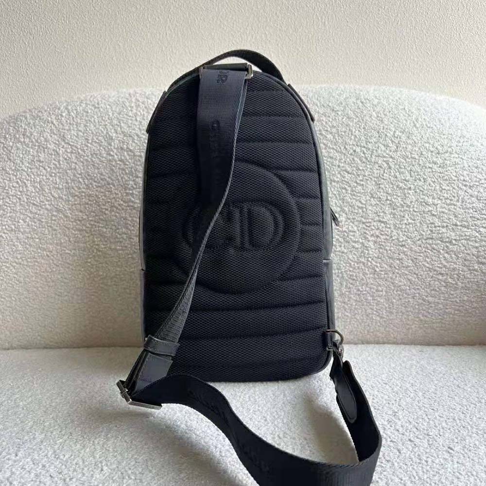 TÚI DIOR Mini Rider Backpack Black CD Diamond Canvas