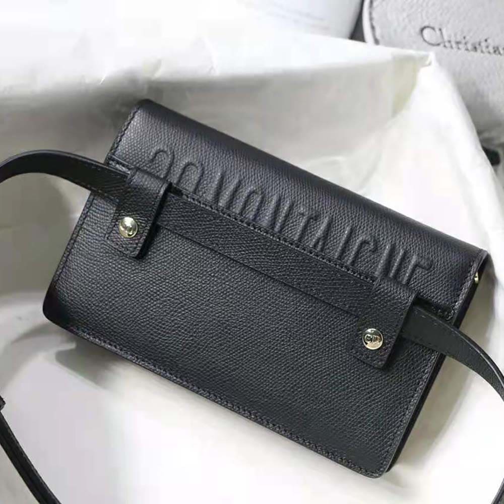 TÚI Dior Women 30 Montaigne 2-in-1 Pouch Stone Grained Calfskin-Black