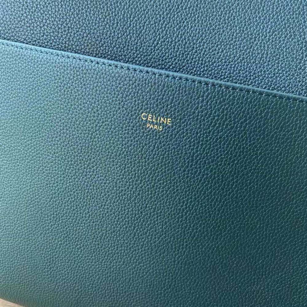 TÚI Celine Women Sangle Bucket Bag in Soft Grained Calfskin-Green