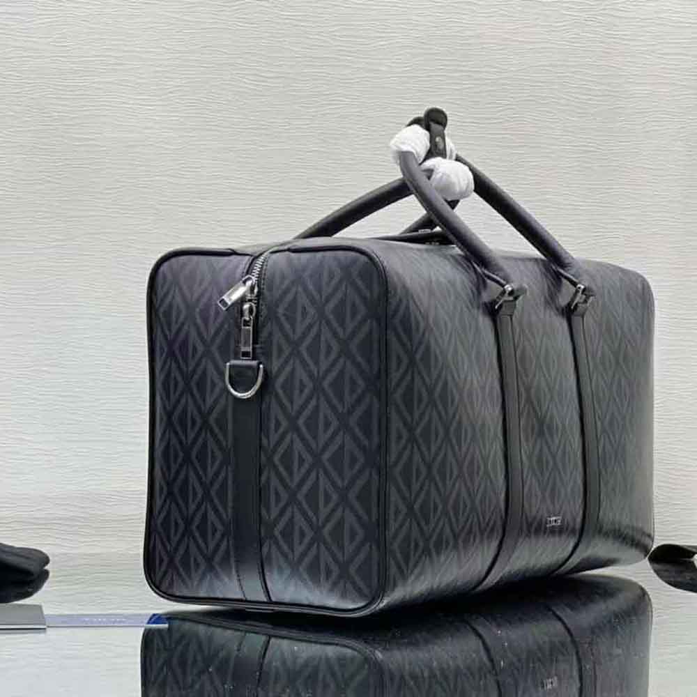 TÚI DIOR Lingot 50 Duffle Bag Black CD Diamond Canvas