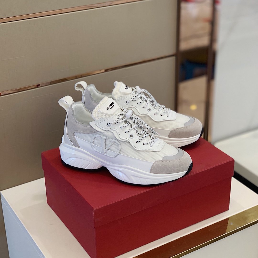 GIÀY VALENTINO V LOGO LEATHER SNEAKER SHOES AAA