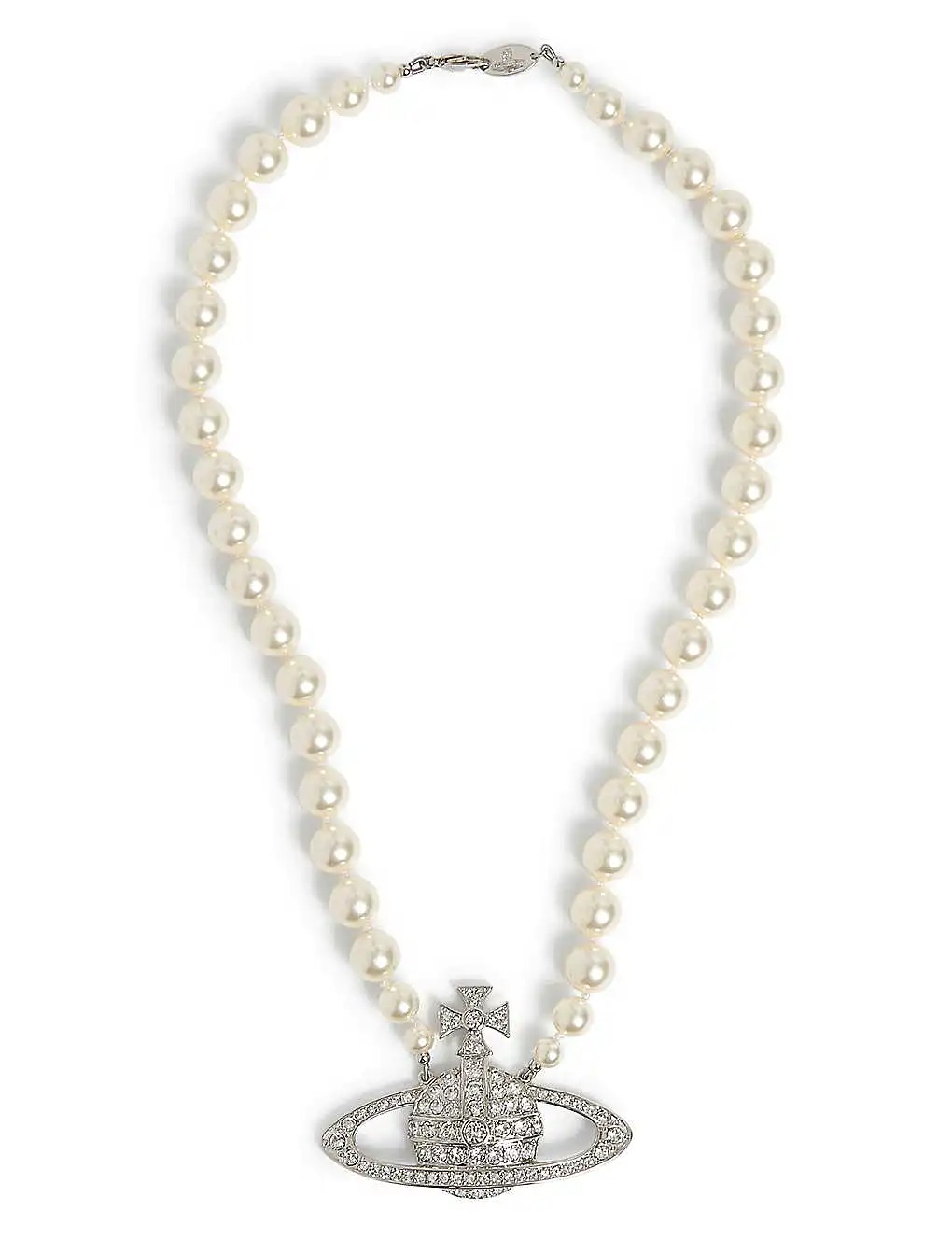Dây chuyền VIENNE WESTWOOD JEWELLERY Man Bas Relief brass, Swarovski pearl and cubic zirconia necklace