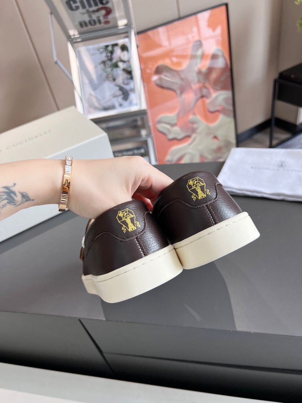 GIÀY BRUNELLO CUCINELLI Leather Brown loafer shoes