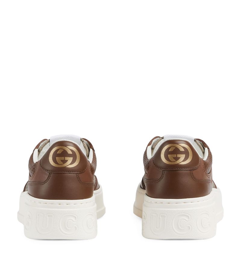 GIÀY GUCCI Leather GG-Print Sneakers