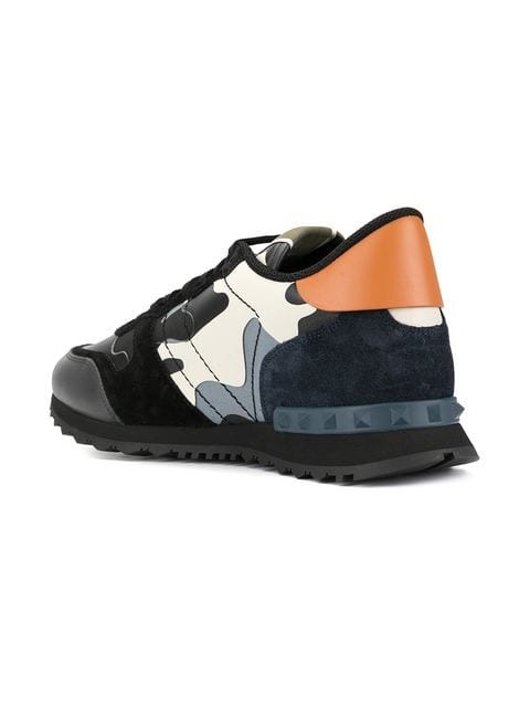 GIÀY VALENTINO Rockrunner low-top suede and mesh trainers