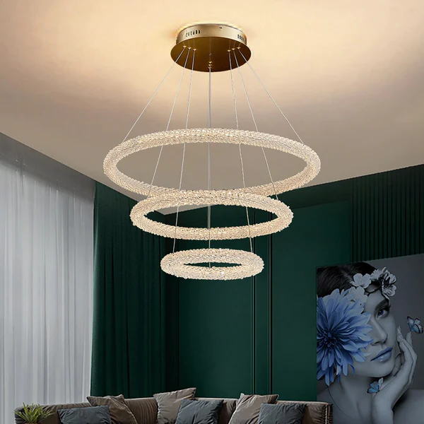 ĐÈN CHÙM TIEMPO LED Three Tier Crystal Chandelier