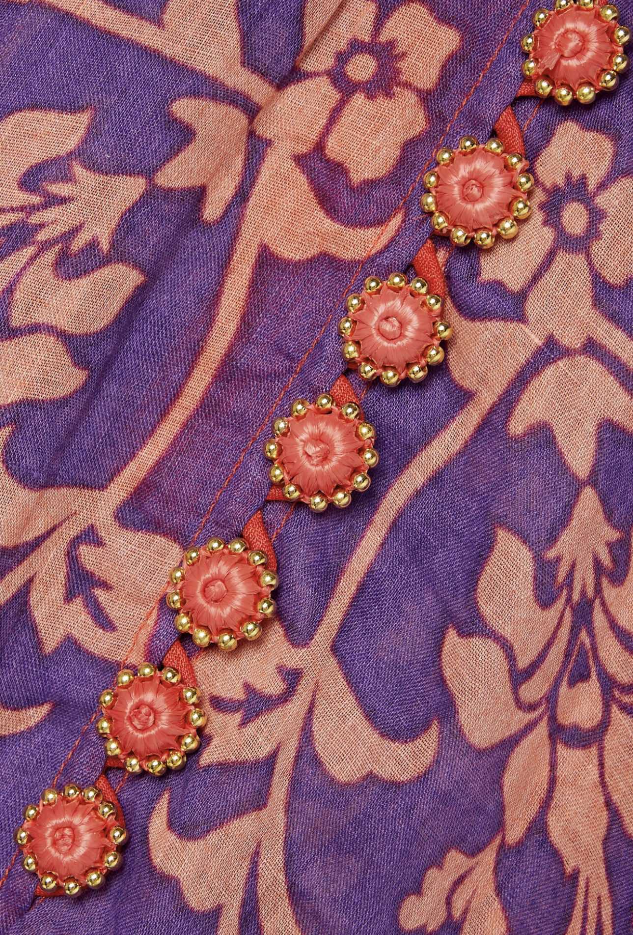 VÁY ZIMMERMANN Flower Red Purple Vintage Dress
