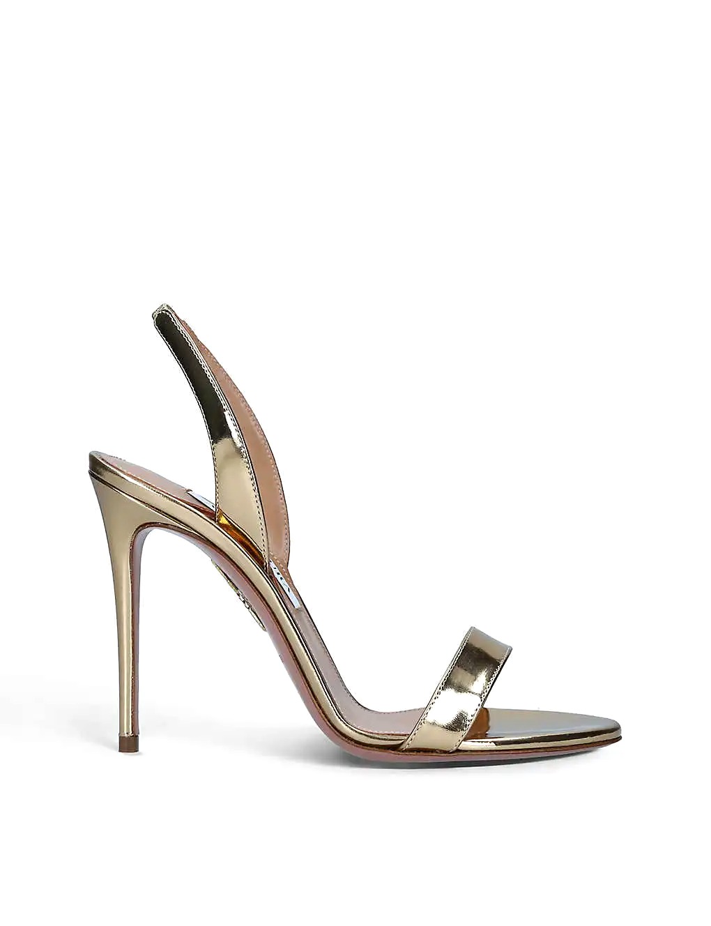 GIÀY AQUAZZURA So Nude metallic leather heeled sandals