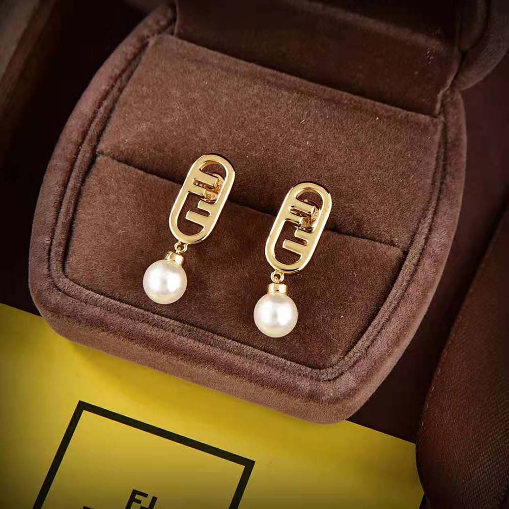 Bông tai Fendi O’Lock Earrings Gold-Colored Earrings