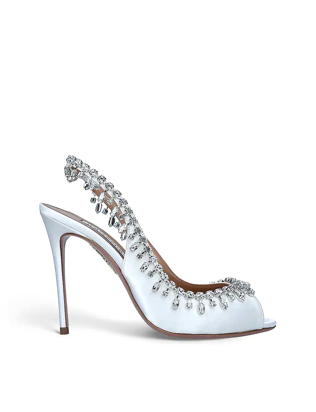 GIÀY AQUAZZURA Temptation crystal-embellished satin heeled sandals