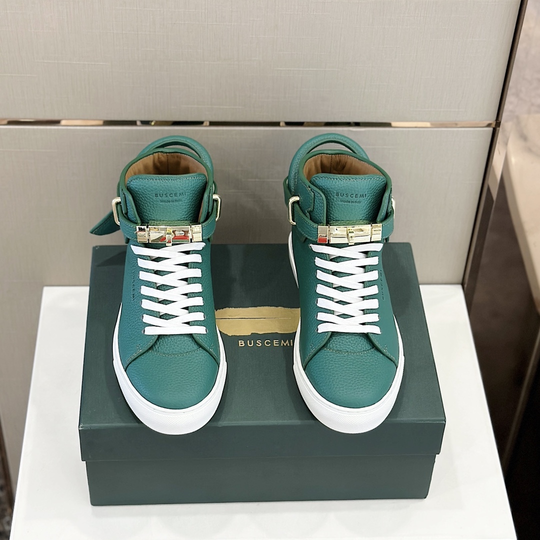 GIÀY BUSCEMI GREEN HIGH TOP SHOES AAA