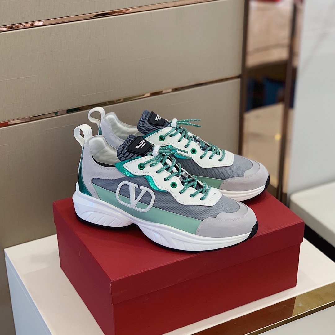 GIÀY VALENTINO V LOGO LEATHER SNEAKER SHOES AAA