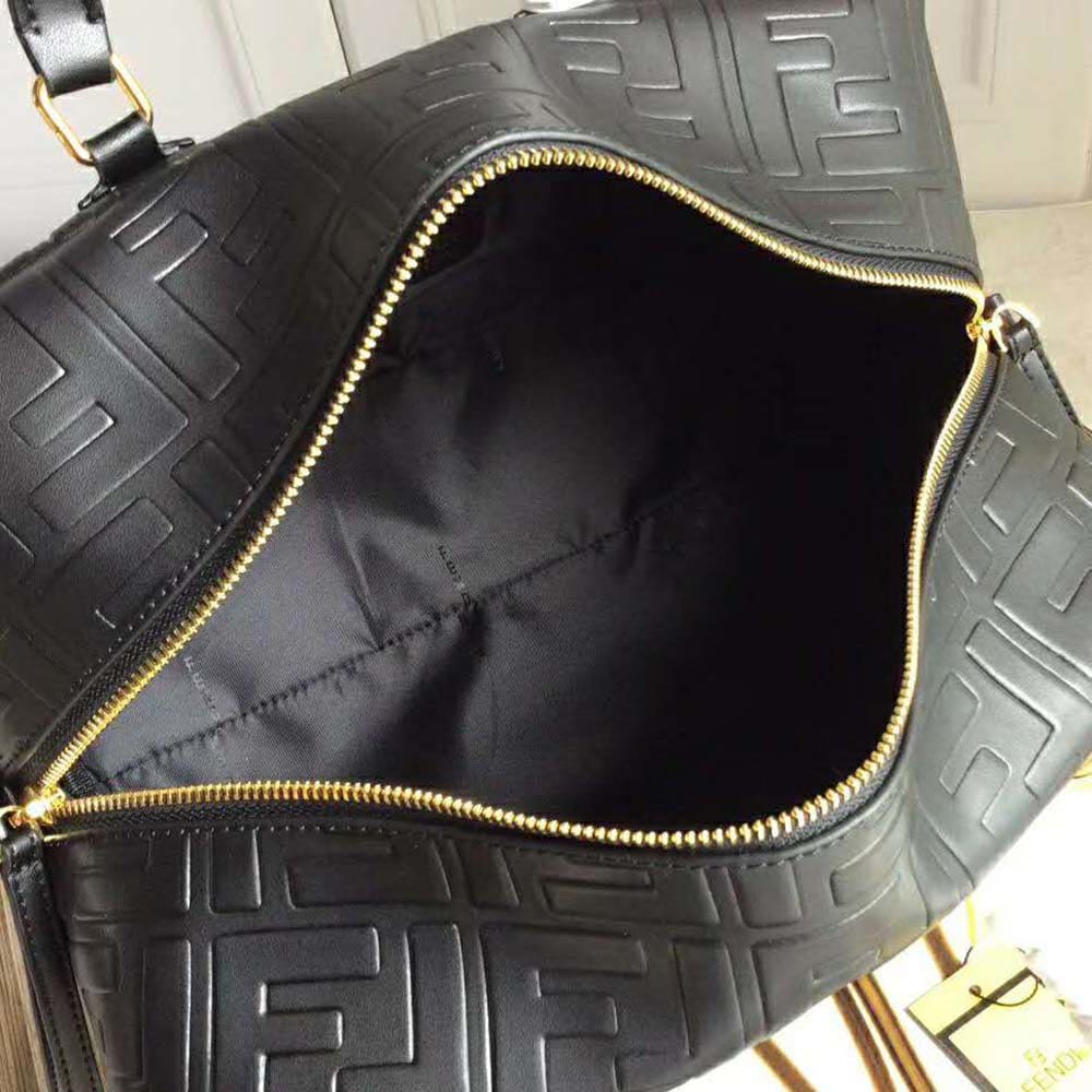 TÚI FENDI Women Small Boston Leather Bag in Large Size-Black