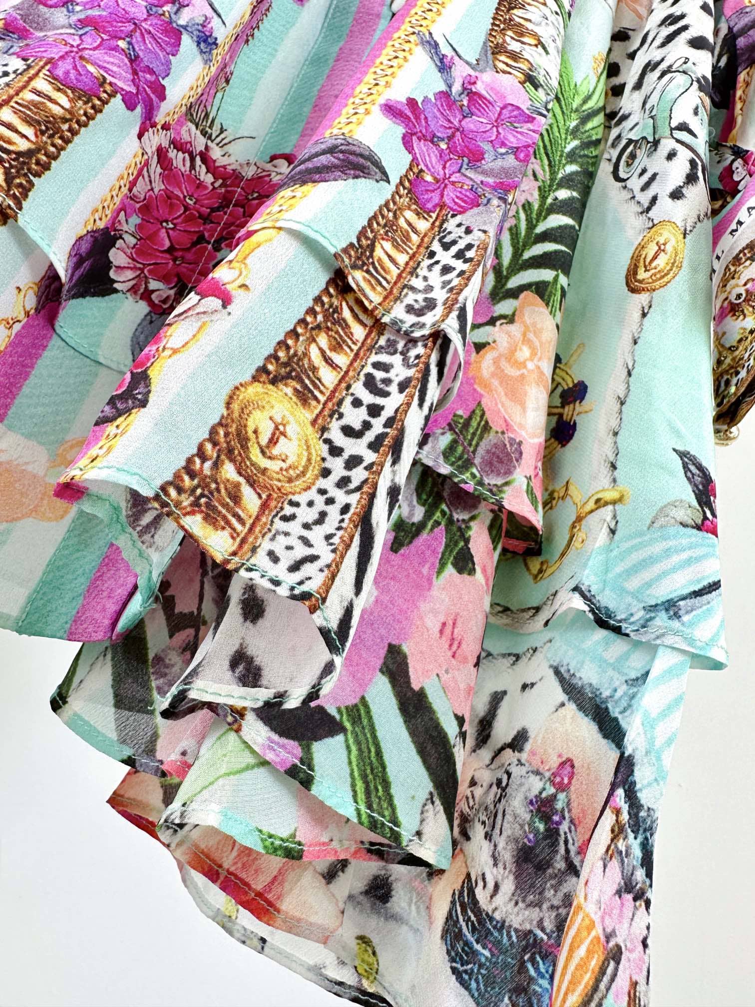 VÁY CAMILLA Silk Embellished V-Neck Midi Dress High Classy