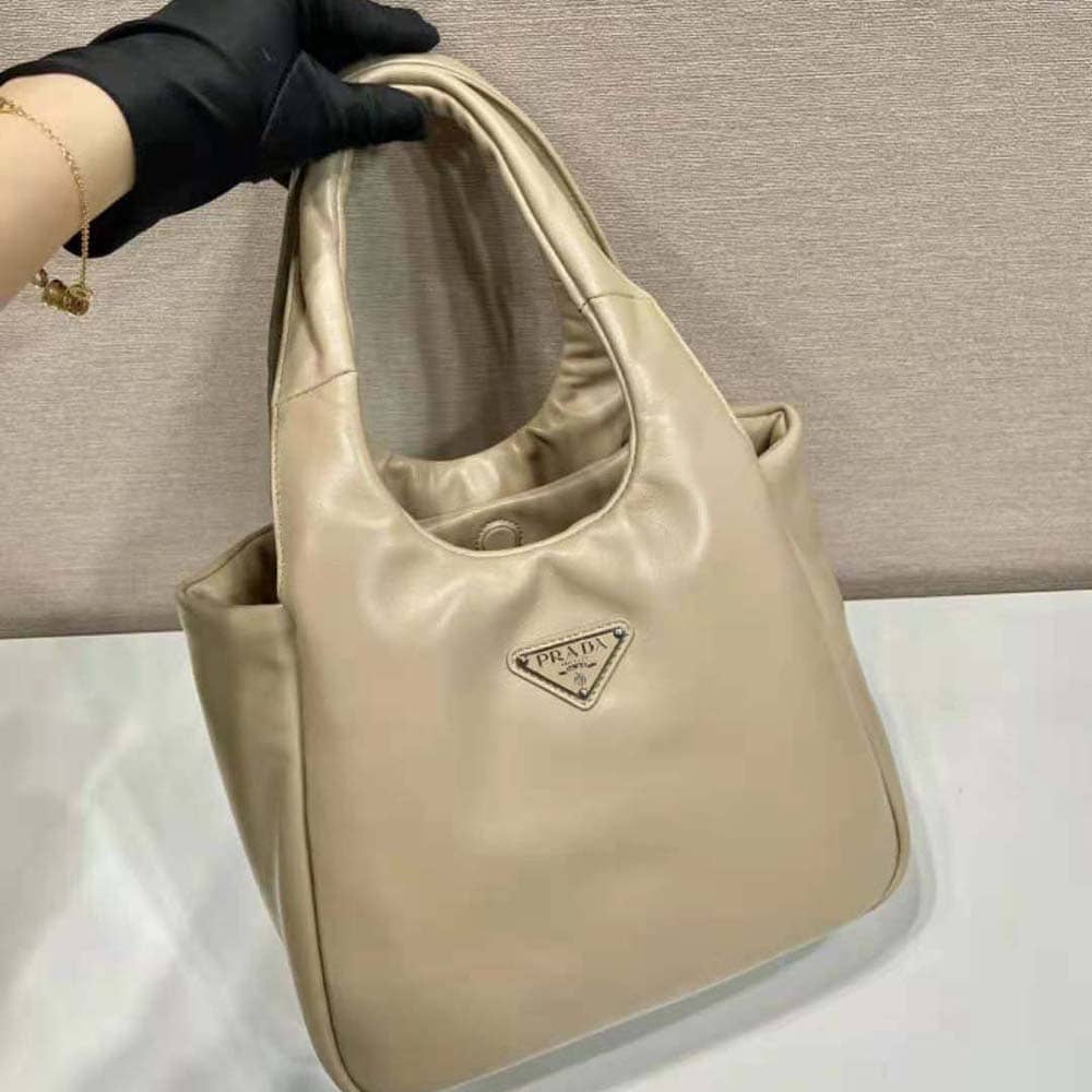 TÚI Prada Women Medium Padded Prada Soft Nappa Leather Bag-Beige