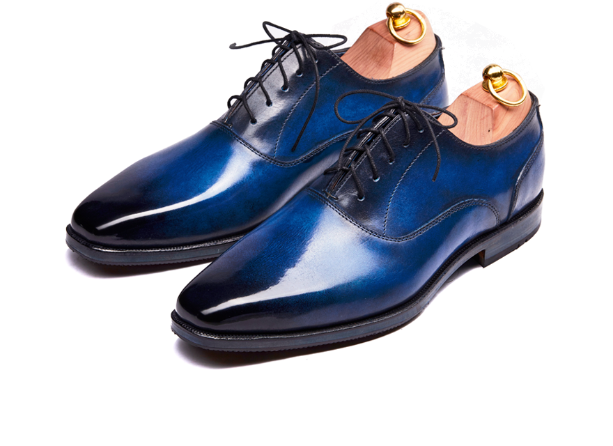 HENDERSON SHOES PERSONALIZATION BLUE PAINTING HANDCRAFTED SHOES