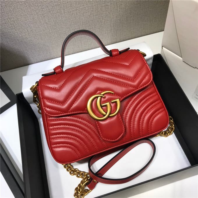 TÚI Gucci GG marmont mini top handle bag red Top Quality