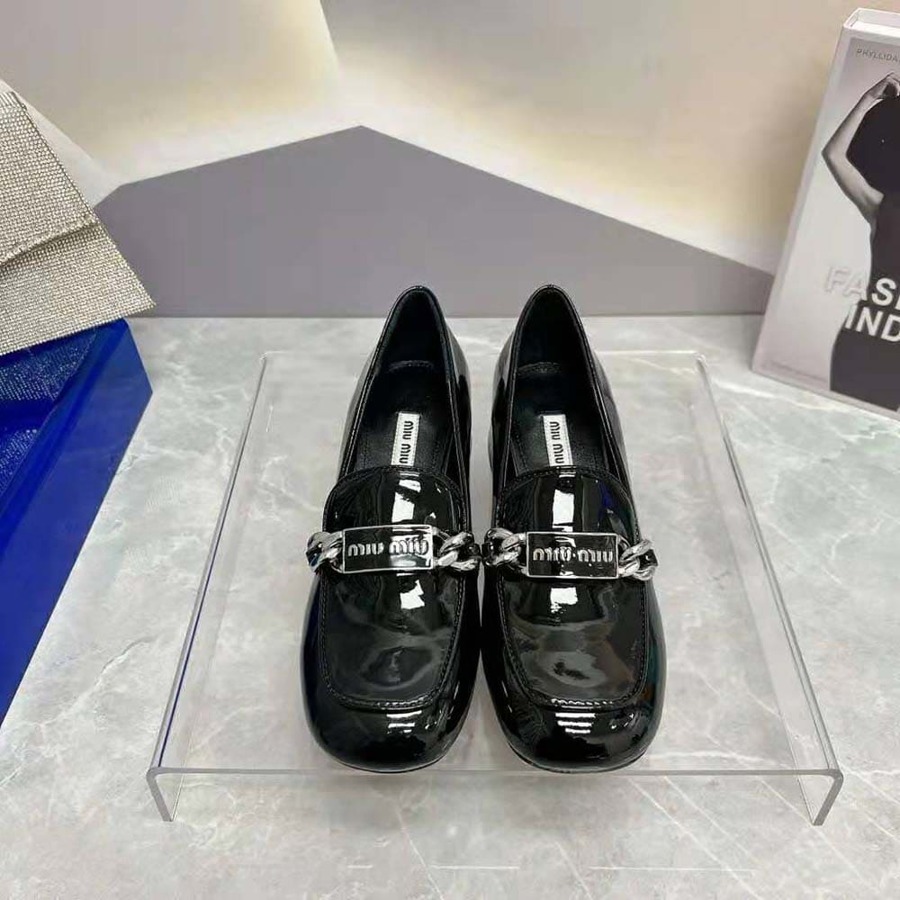 GIÀY Miu Miu Women Patent Leather Pumps in 65 mm Heel Height-Black
