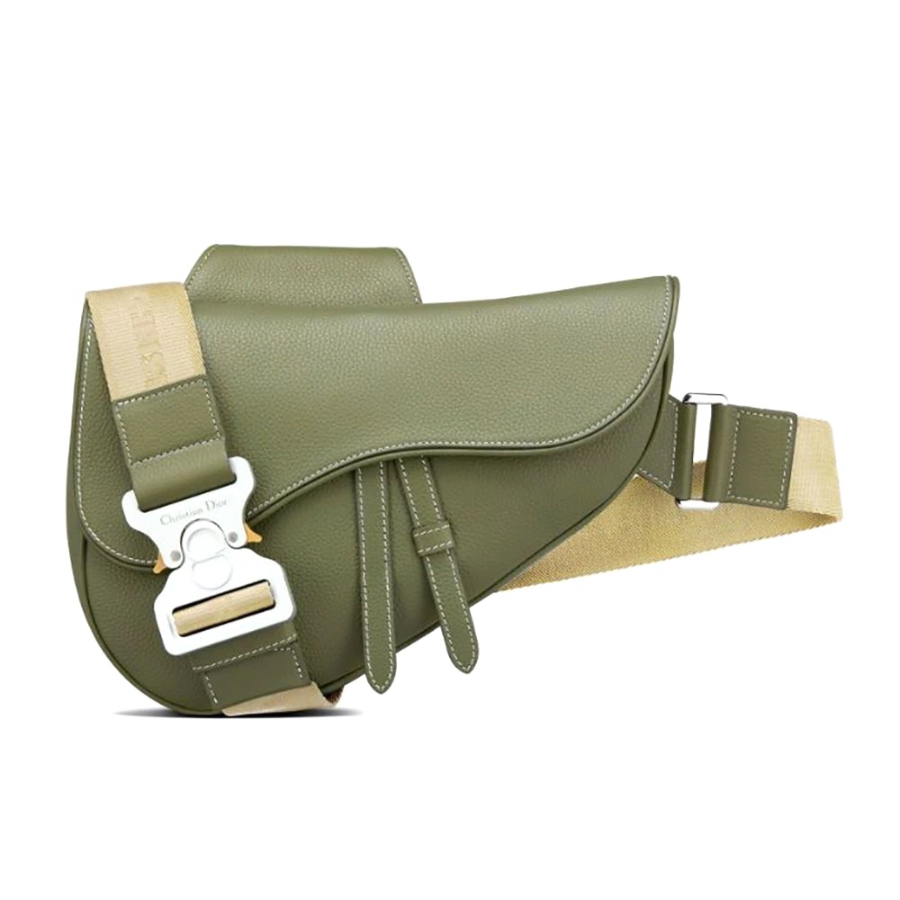 TÚI Dior Saddle Bag Khaki Grained Calfskin