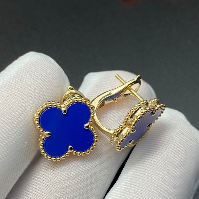 HOA TAI VAN CLEEF & ARPELS ALHAMBRA TURQUOISE 15MM GOLD 18K YELLOW GOLD