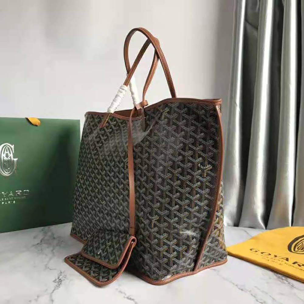 TÚI Goyard Women Sac Saint Louis GM in Goyardine Canvas & Chevroches Calfskin-Brown