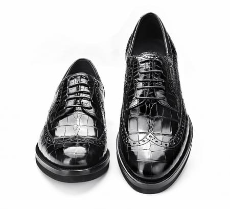 Giày da cá sấu cổ điển buộc dây giày Wingtip Brogues