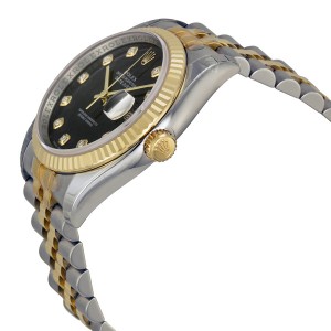 ĐỒNG HỒ ROLEX Oyster Perpetual Datejust 36 Black With 10 Diamonds Dial Stainless Steel