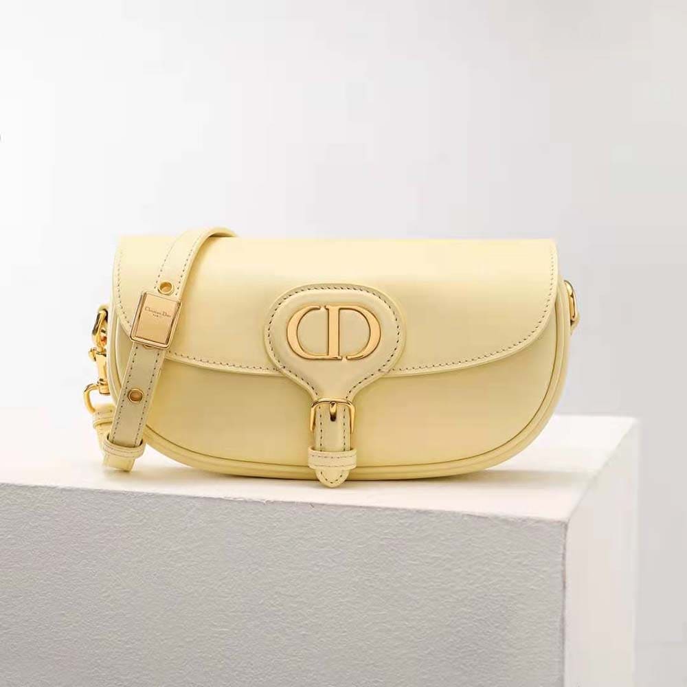 TÚI Dior Women Bobby East-West Bag Pale Yellow Box Calfskin Top Quality