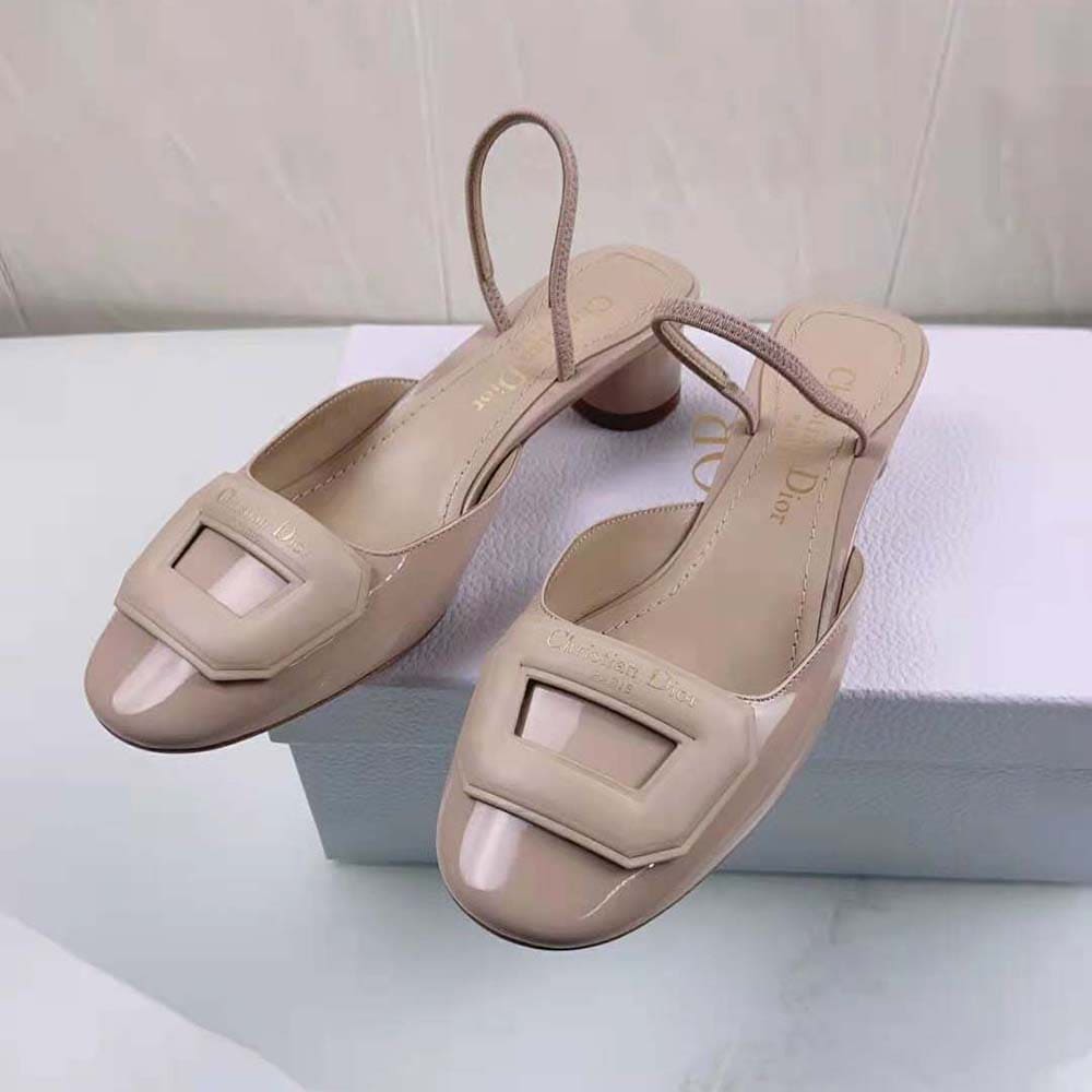 GIÀY Dior Women Day Slingback Pump Nude Patent Calfskin