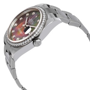 ĐỒNG HỒ ROLEX Datejust Black Mother of Pearl Diamond Dial Automatic Oyster Watch