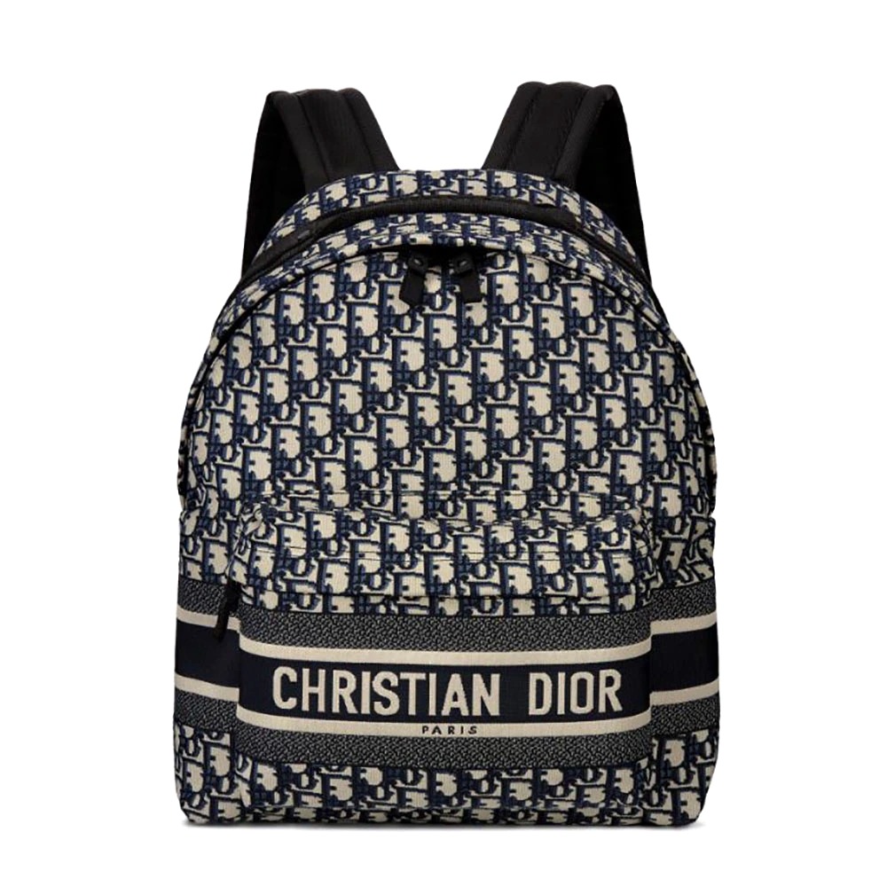 BALO Dior Travel Backpack Blue Dior Oblique Technical Jacquard