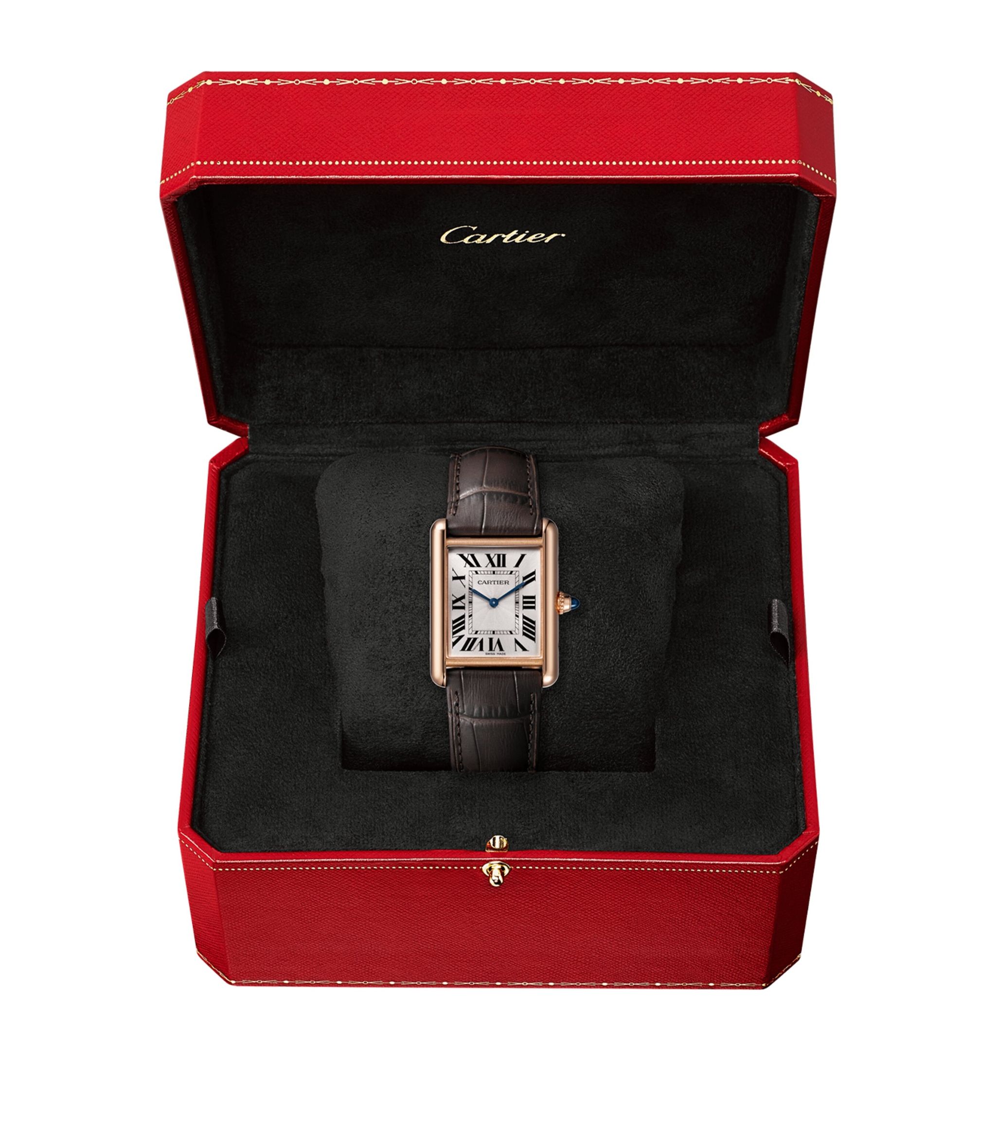 Đồng hồ CARTIER Large Pink Gold Tank Louis Cartier Watch 25mm mặt số màu trắng