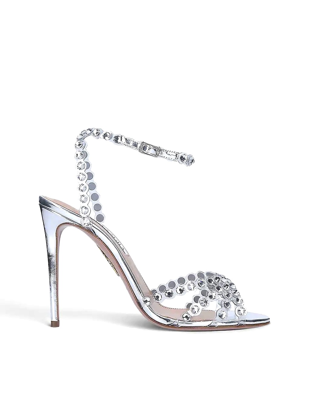 GIÀY AQUAZZURA Tequila crystal-embellished leather heeled sandals