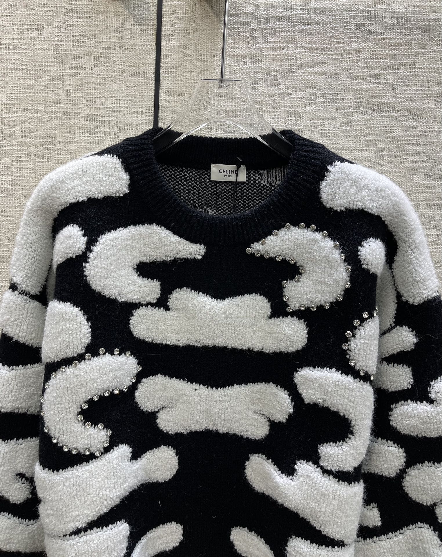 ÁO CELINE Round-Neck Tiger Print Sweater