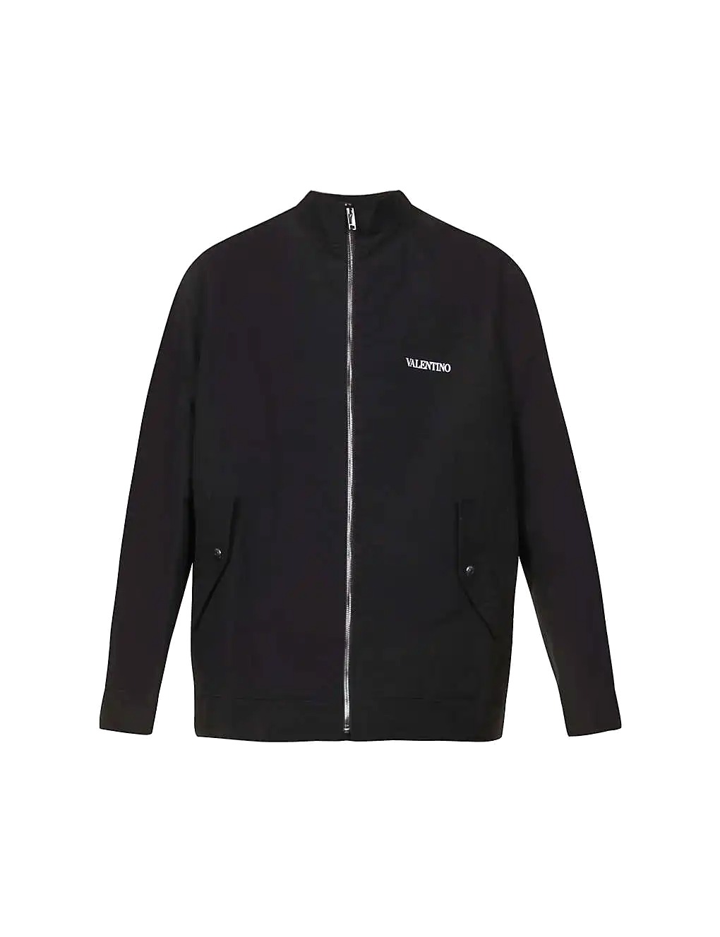 ÁO VALENTINO Camouflage funnel-neck cotton-blend jacket.