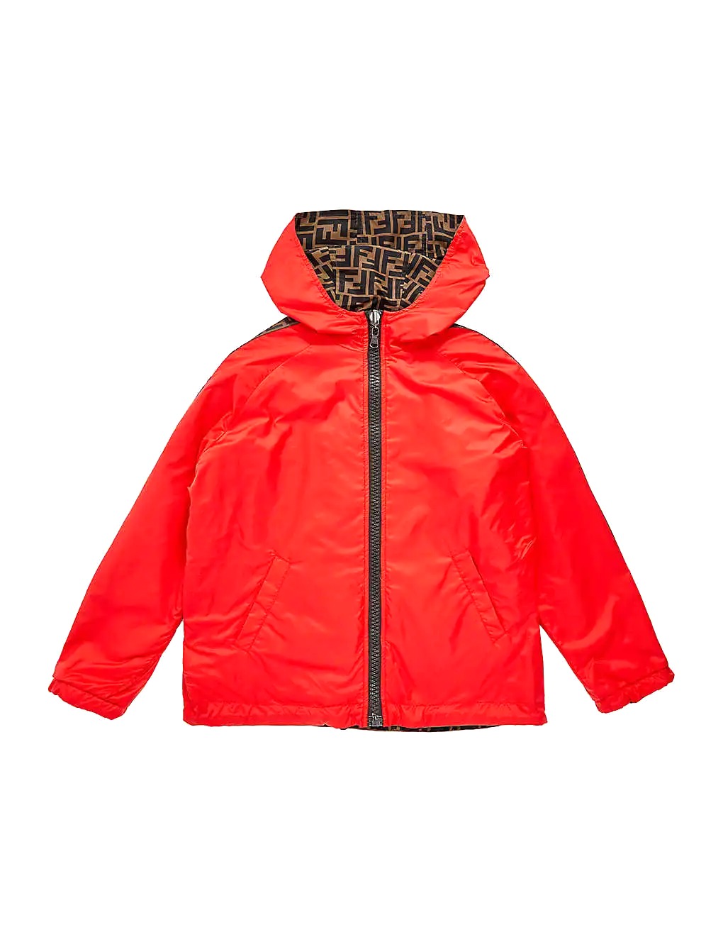 ÁO FENDI Logo-print reversible shell jacket 8-14 years