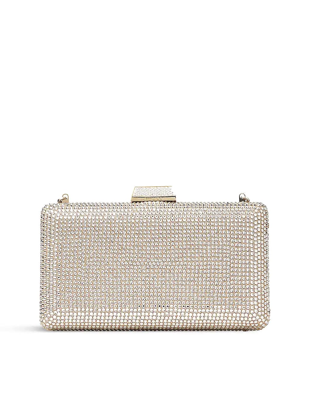 VÍ JIMMY CHOO Clemmie crystal-embellished suede clutch bag