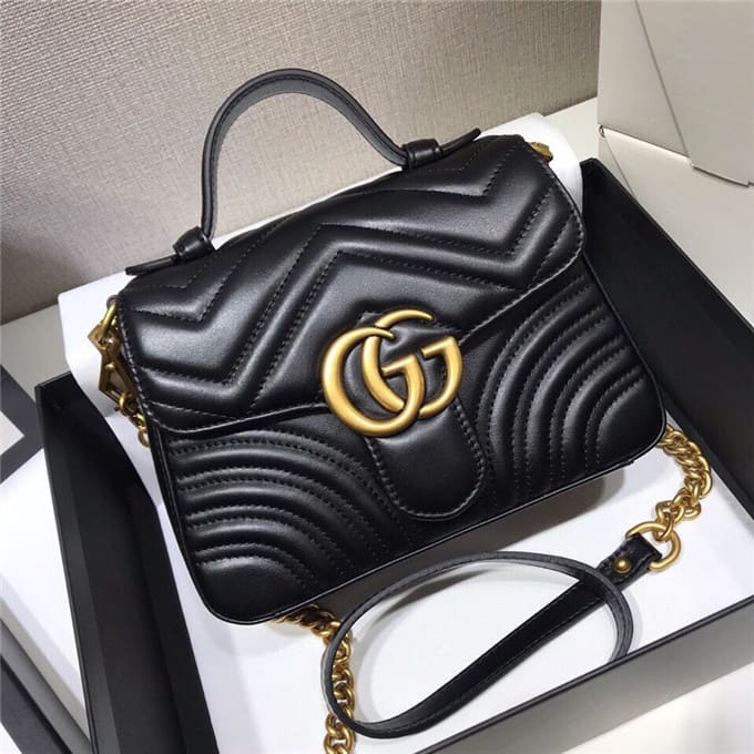 TÚI Gucci GG marmont mini top handle bag black Top Quality