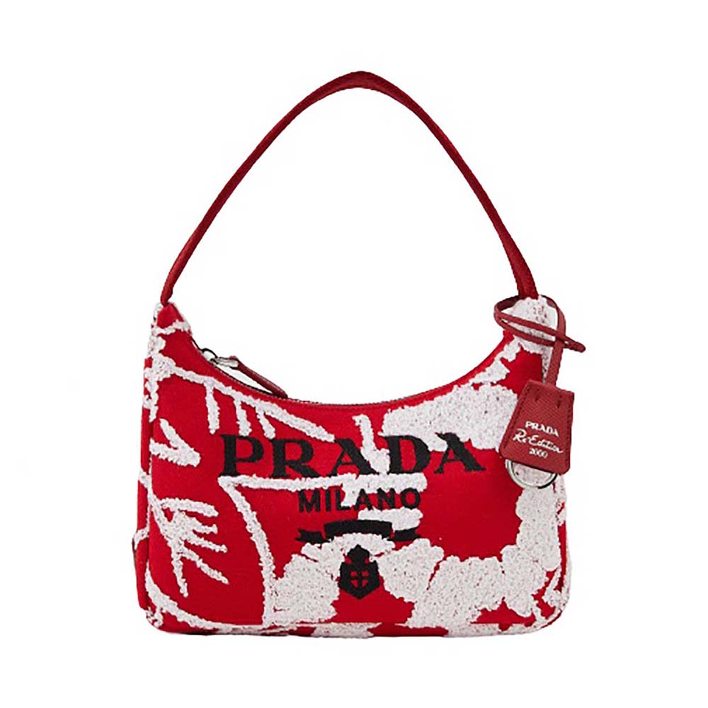 TÚI Prada Women Re-Edition 2006 Embroidered Drill Mini Bag-Red