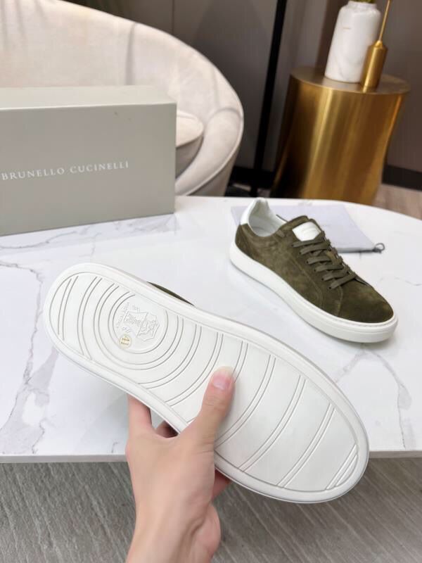 GIÀY BRUNELLO CUCINELLI Suede Olive Sneaker shoes