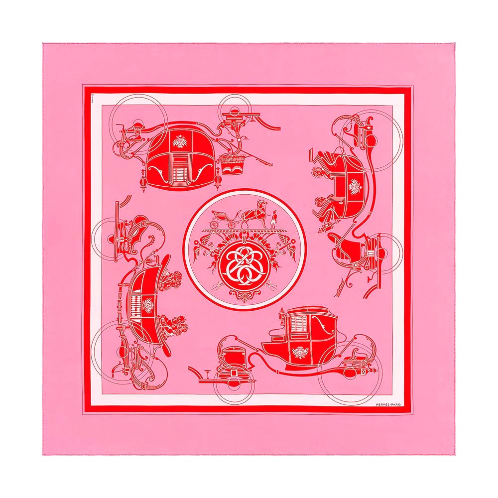 KHĂN Hermes Women Ex-Libris Scarf 90-Pink
