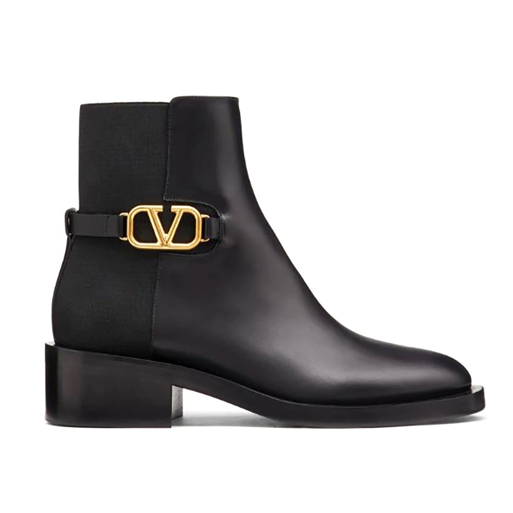 Giày Valentino Women Vlogo Signature Calfskin Ankle Boot 30mm