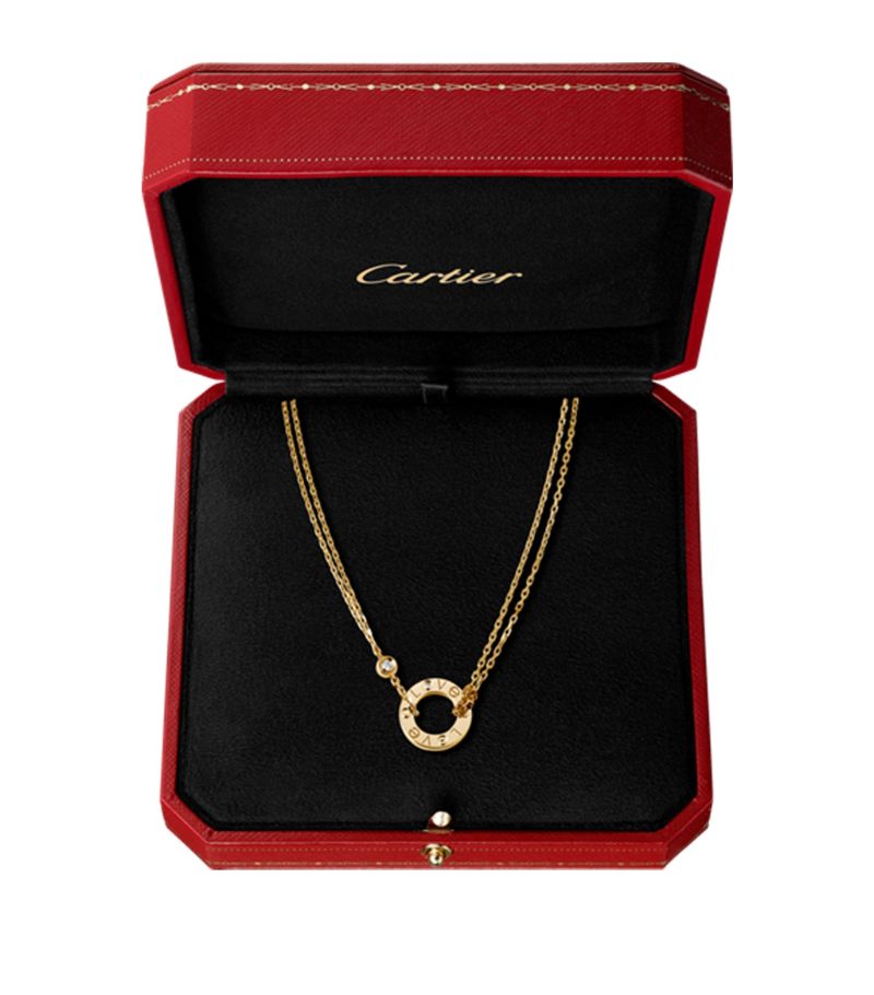 Vòng cổ CARTIER Yellow Gold and Diamond LOVE Double Chain Necklace vàng vàng 18K