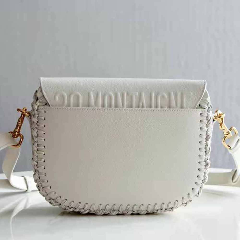 TÚI Dior Women Medium Dior Bobby Bag Grained Calfskin with Whipstitched Seams-White Top Quality