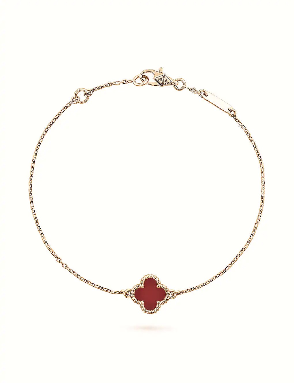 Lắc tay VAN CLEEF & ARPELS Sweet Alhambra rose-gold and carnelian bracelet 18K GOLD
