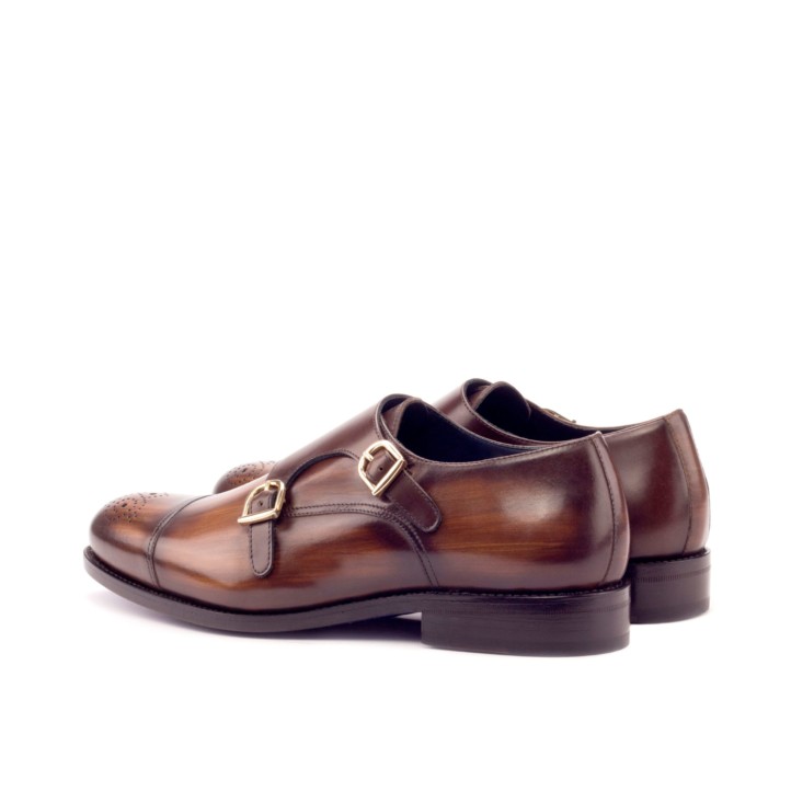 HENDERSON SHOES PERSONALIZATION BALDINI Brown Patina Double Monks HANDCRAFTED SHOES