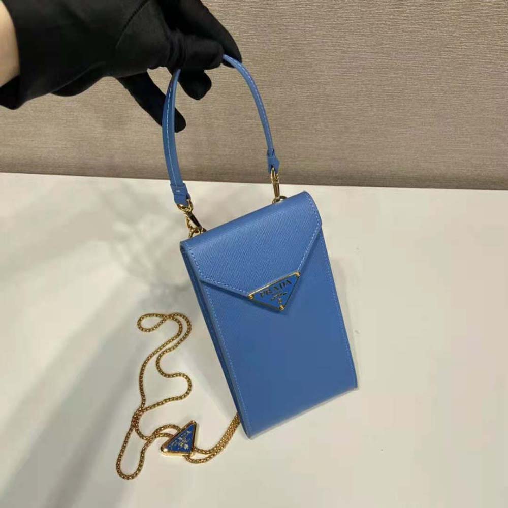 TÚI PRADA Women Saffiano Leather Mini-Bag-Blue