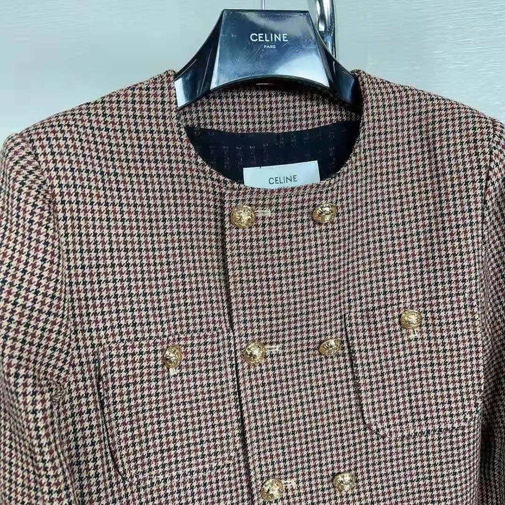 ÁO Miu Miu Women Chelsea Jacket in Double Houndstooth Wool
