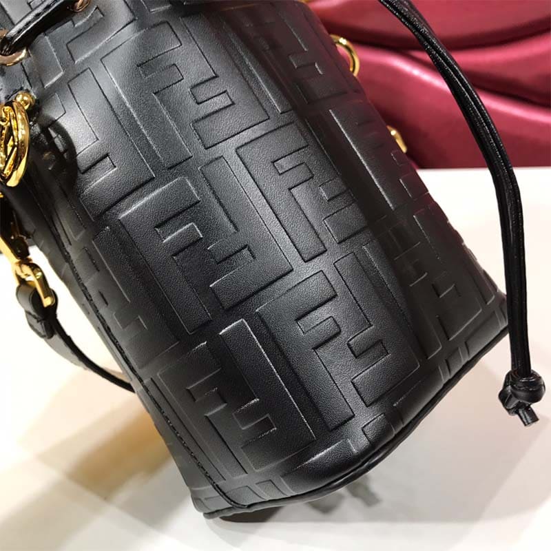 TÚI Fendi Women Mon Tresor Black Leather Mini-Bag
