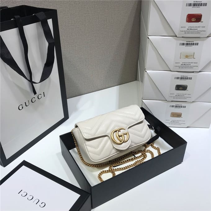TÚI Gucci GG marmont super mini bag white Top Quality